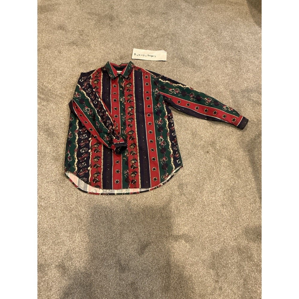 Vintage Red Rover button-down shirt size Small With A All Over Pattern